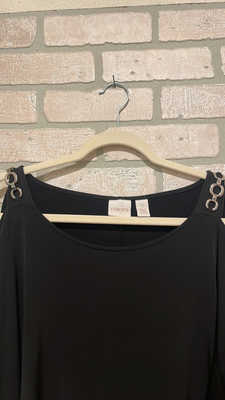 BLACK COLD SHOULDER TOP $79