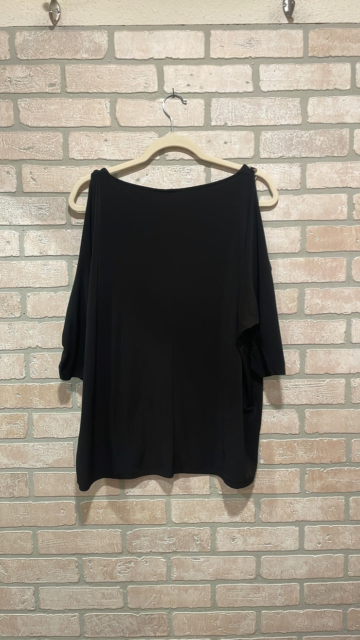 BLACK COLD SHOULDER TOP $79