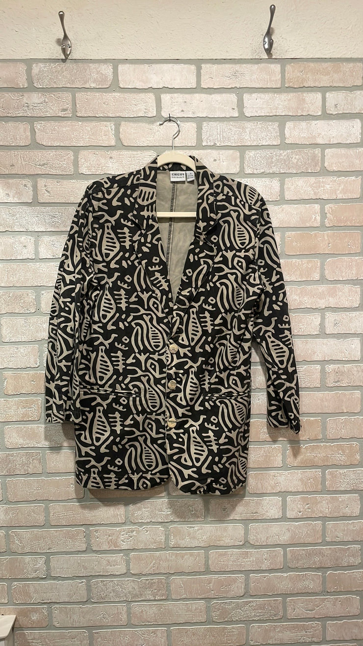 BLACK/TAN 100% COTTON JKT $99