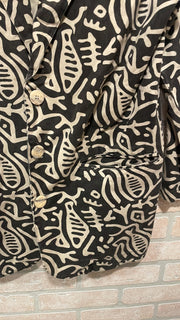 BLACK/TAN 100% COTTON JKT $99