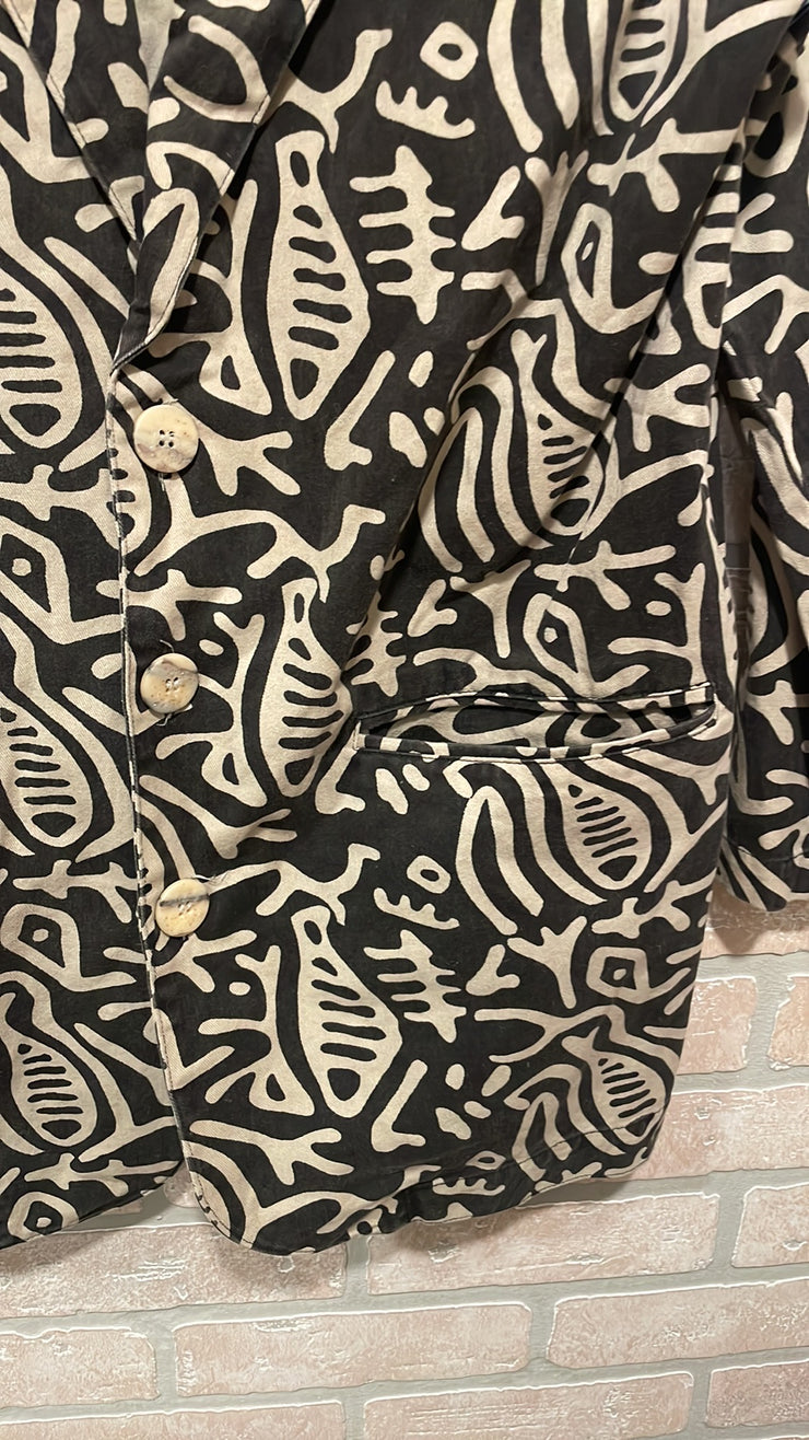 BLACK/TAN 100% COTTON JKT $99