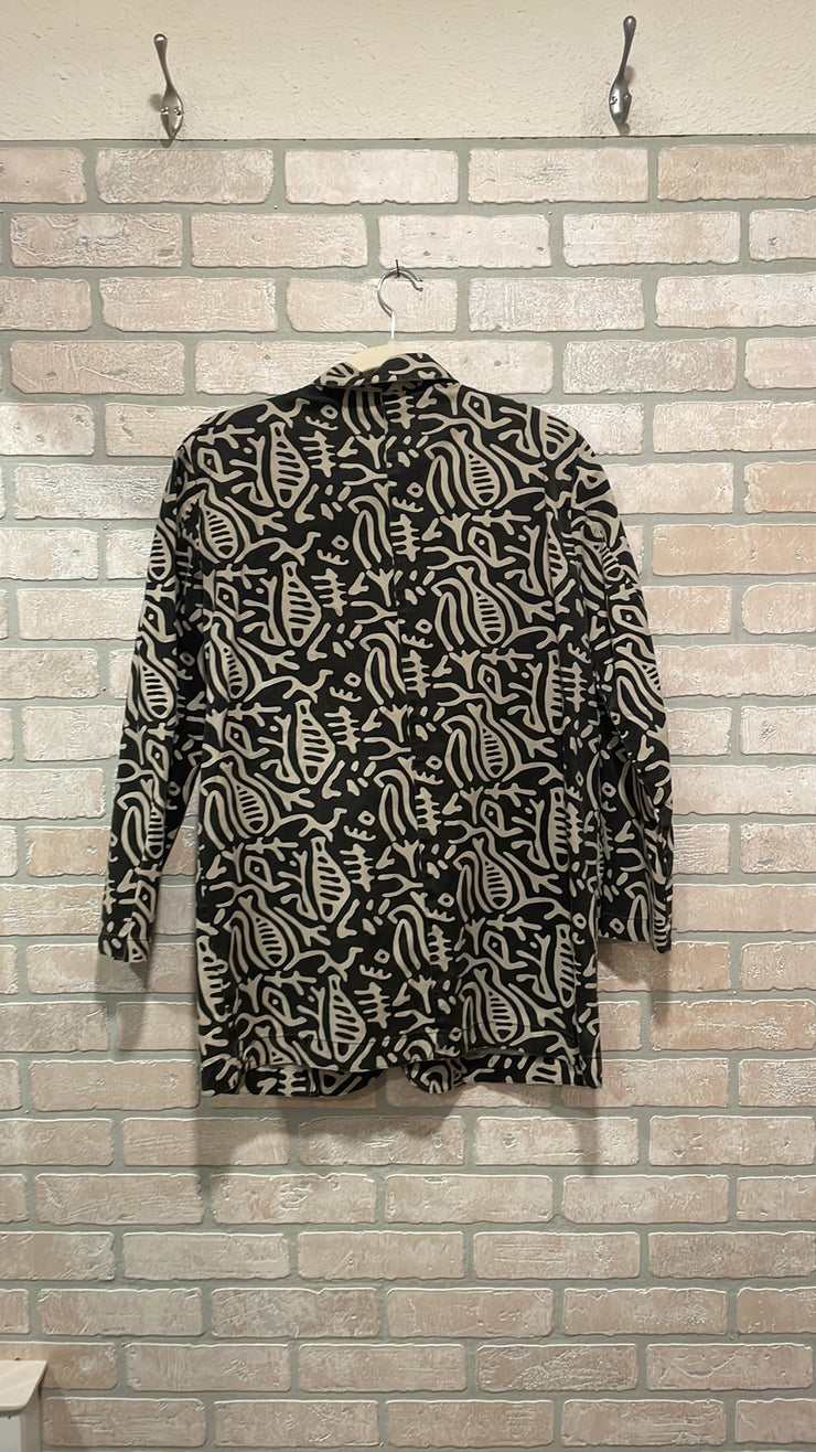 BLACK/TAN 100% COTTON JKT $99