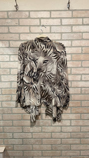 TAN/GRAY OPEN CARDIGAN $99