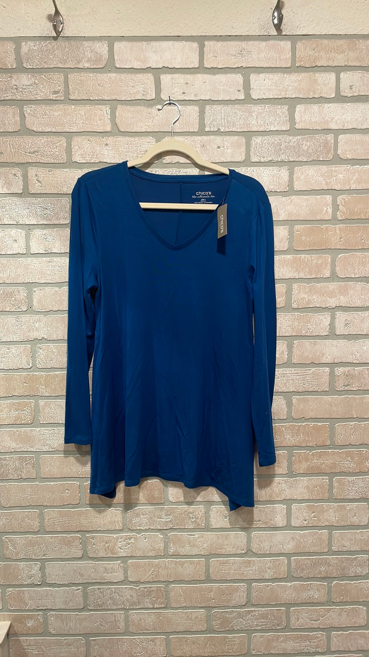 TEAL LONG SLEEVE TOP-NEW $89
