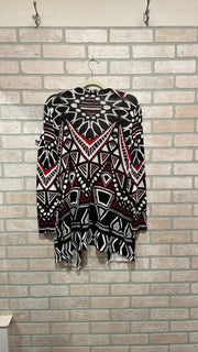 BLACK/RED OPEN CARDIGAN $129