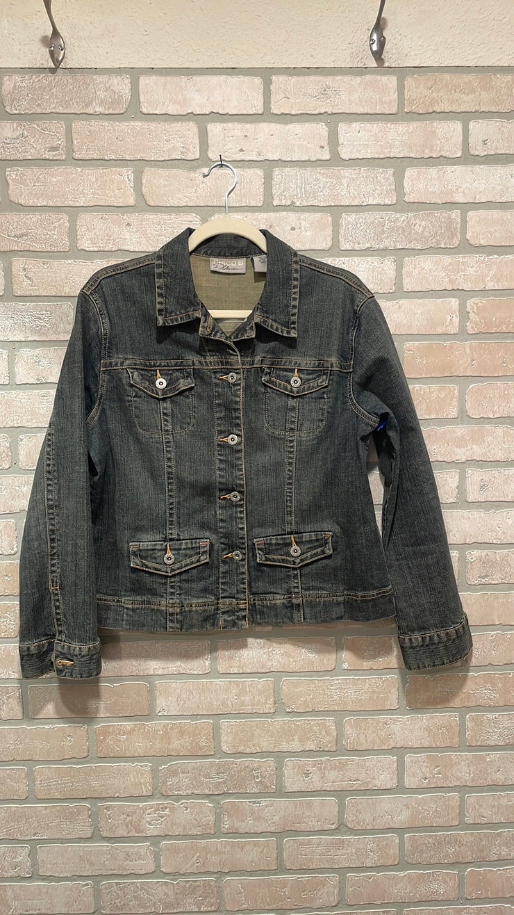 BLUE DISTRESSED DENIM JKT $149