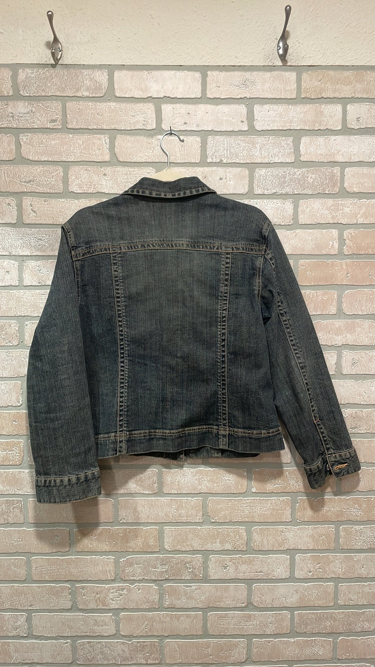 BLUE DISTRESSED DENIM JKT $149