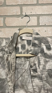 GREEN/WHITE OPEN JACKET $129