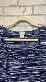 BLUE/WHITE LONG SLEEVE TOP$89