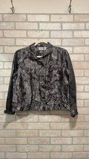 GRAY SILK/METALLIC JACKET $129