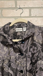 GRAY SILK/METALLIC JACKET $129