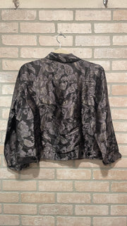 GRAY SILK/METALLIC JACKET $129