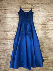 ROYAL BLUE A LINE GOWN