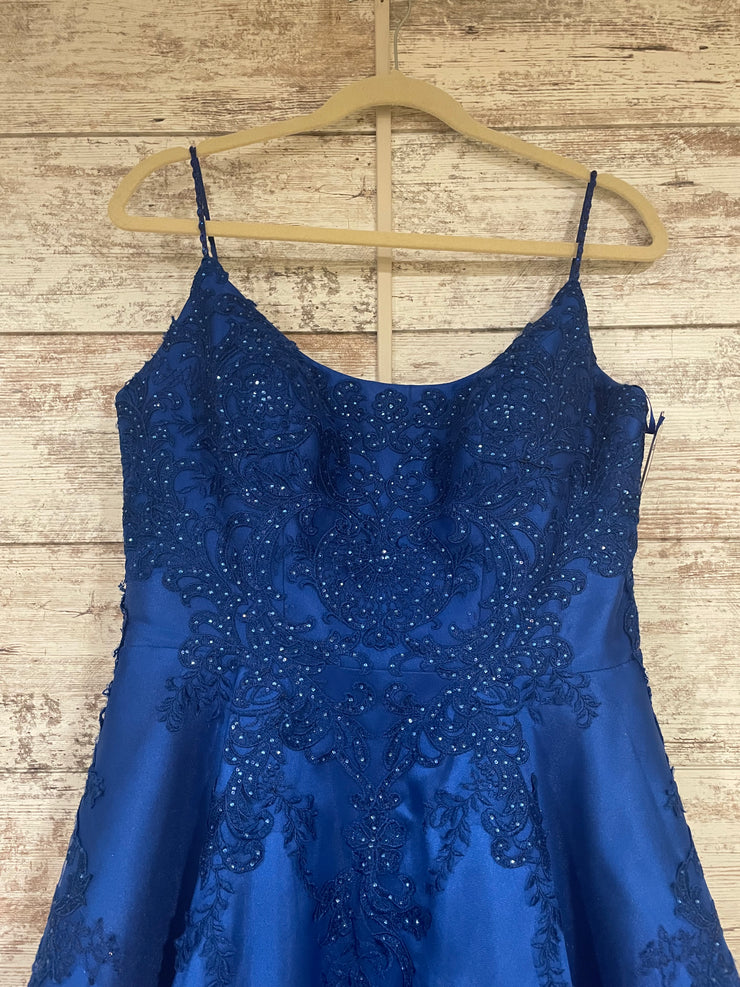 ROYAL BLUE A LINE GOWN