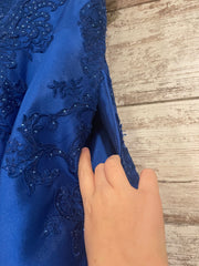 ROYAL BLUE A LINE GOWN