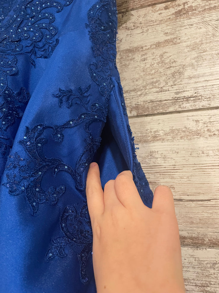 ROYAL BLUE A LINE GOWN