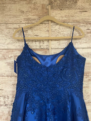 ROYAL BLUE A LINE GOWN