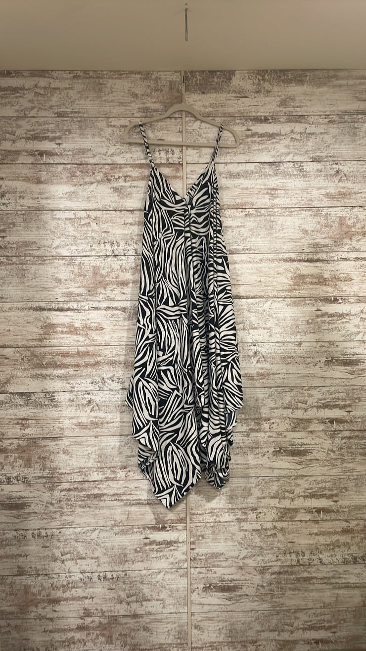 BLACK/WHITE ZEBRA JUMPSUIT $89