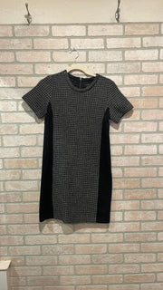 BLACK/GRAY 100% WOOL DRESS$228