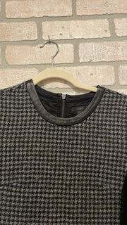 BLACK/GRAY 100% WOOL DRESS$228