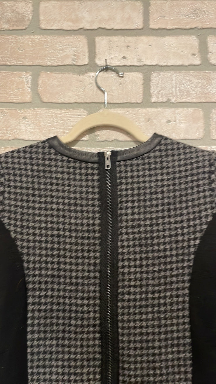 BLACK/GRAY 100% WOOL DRESS$228