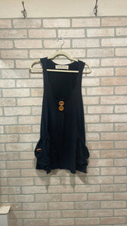 NAVY SLEEVELESS TUNIC $99