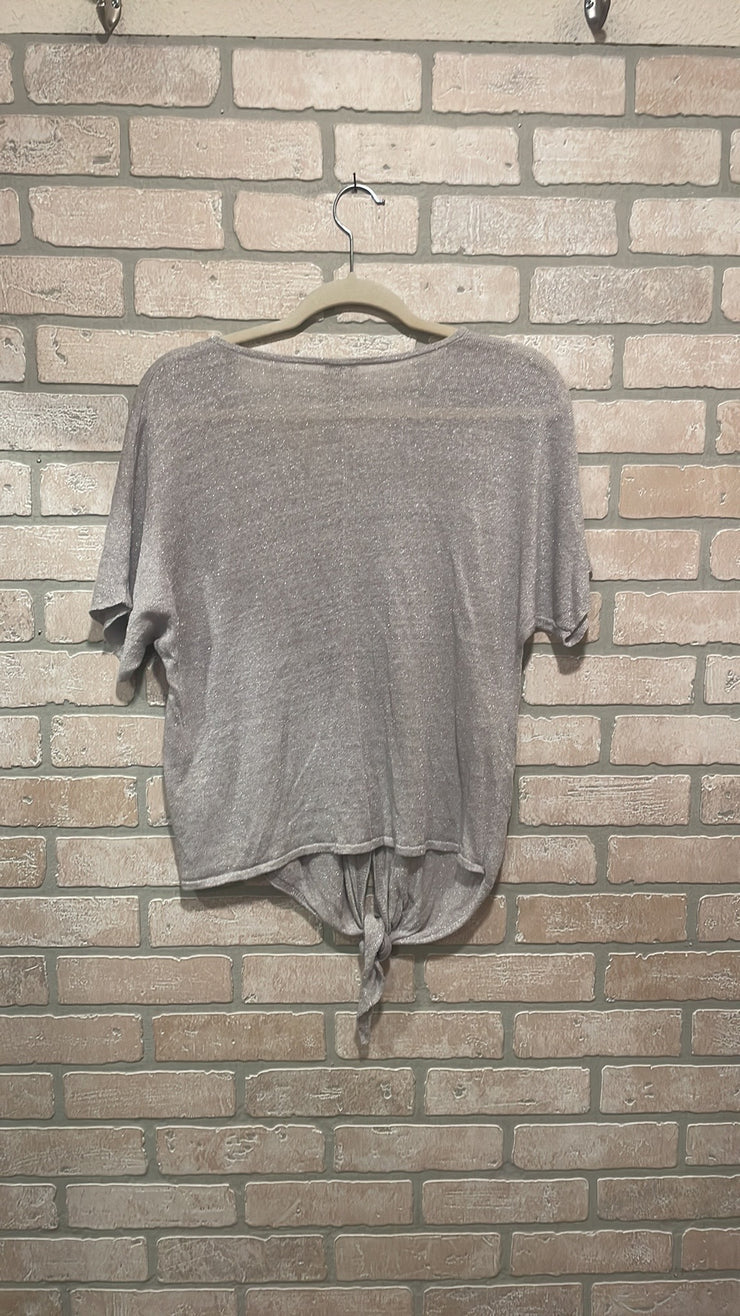 SILVER SPARKLY TOP $89