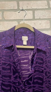 PURPLE ANIMAL PRINT BLOUSE $99