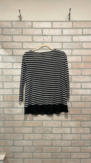 BLACK/WHITE 100% LINEN TOP$128