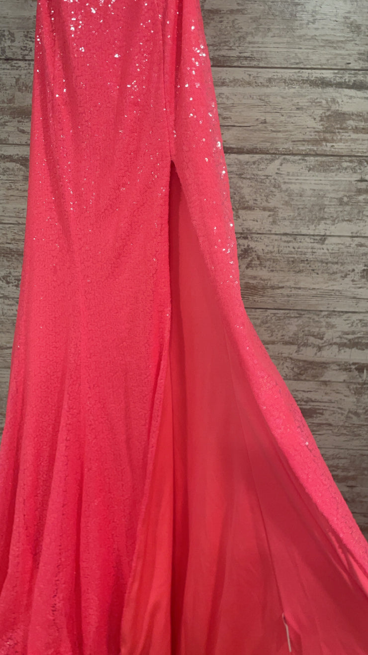 PINK SPARKLY LONG EVENING GOWN