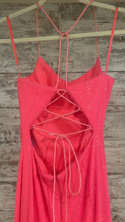 PINK SPARKLY LONG EVENING GOWN