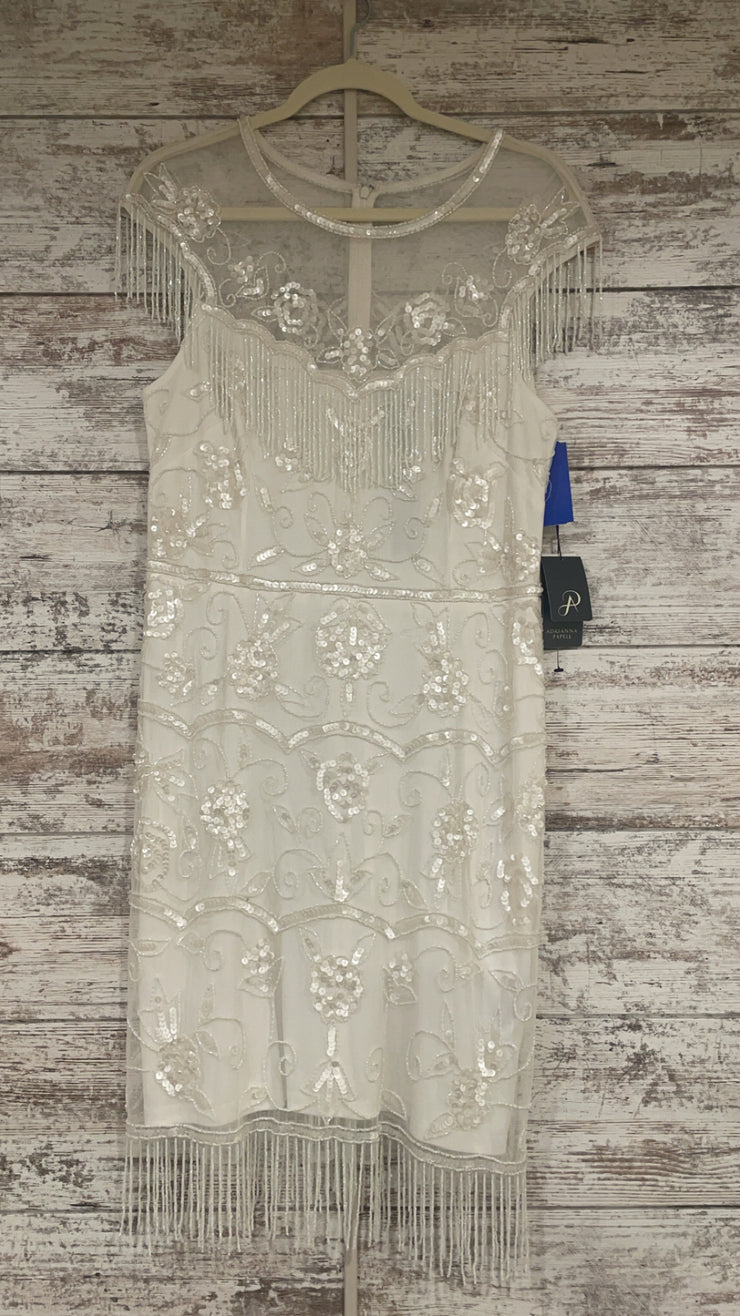 WHITE BEADED SHORT DRESS-NEW