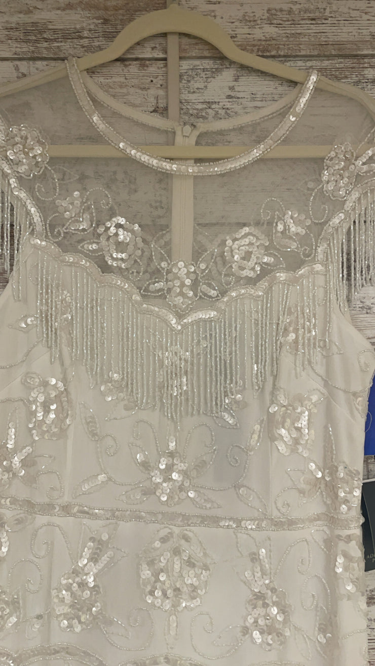 WHITE BEADED SHORT DRESS-NEW