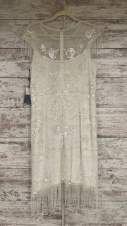 WHITE BEADED SHORT DRESS-NEW