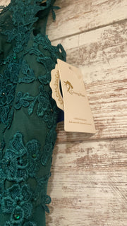 GREEN/FLORAL A LINE GOWN (NEW)