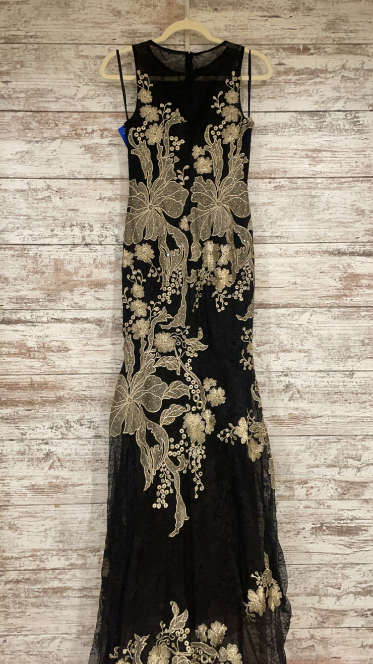 BLACK/GOLD LONG DRESS