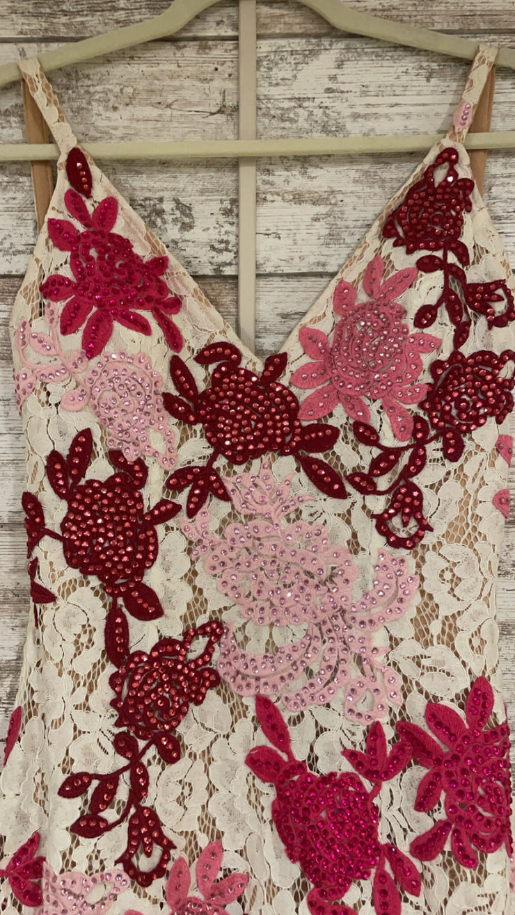 WHITE/PINK FLORAL DRESS
