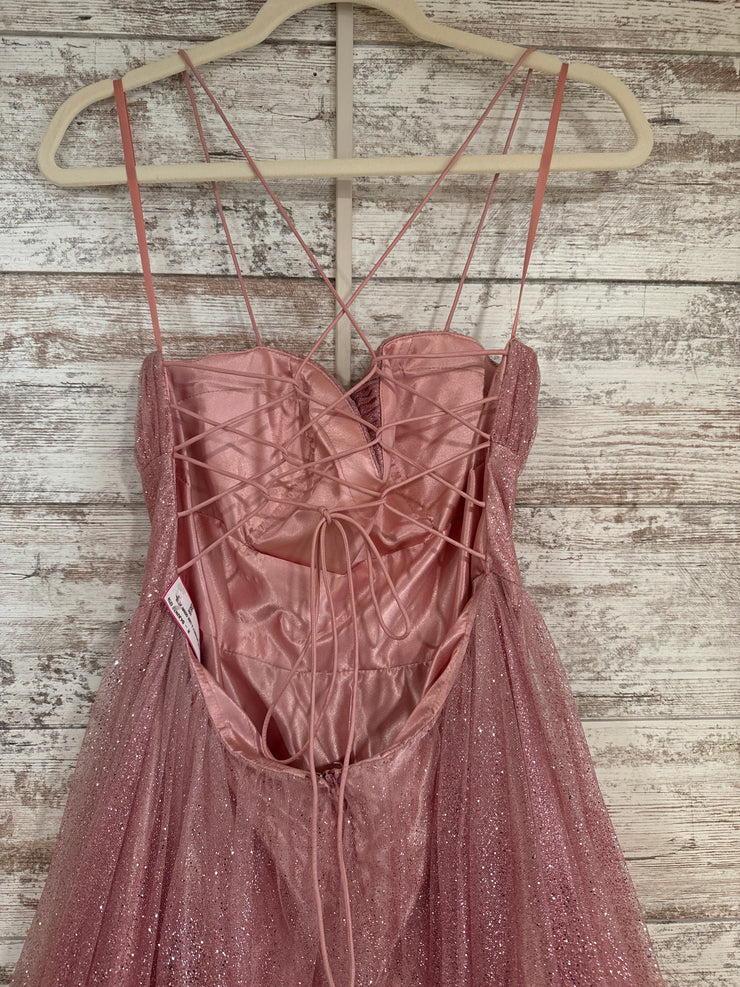 PINK SPARKLY A LINE GOWN (NEW)