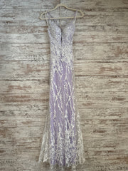 LAVENDER/WHITE LONG DRESS-NEW