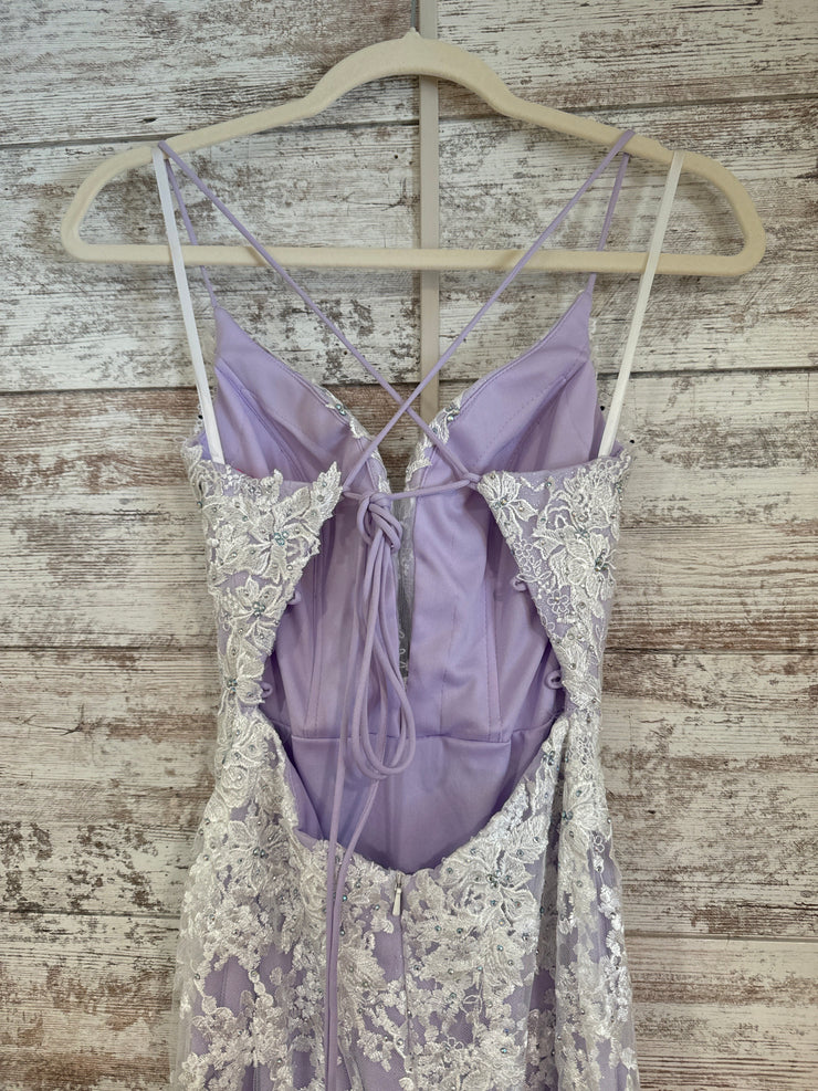 LAVENDER/WHITE LONG DRESS-NEW