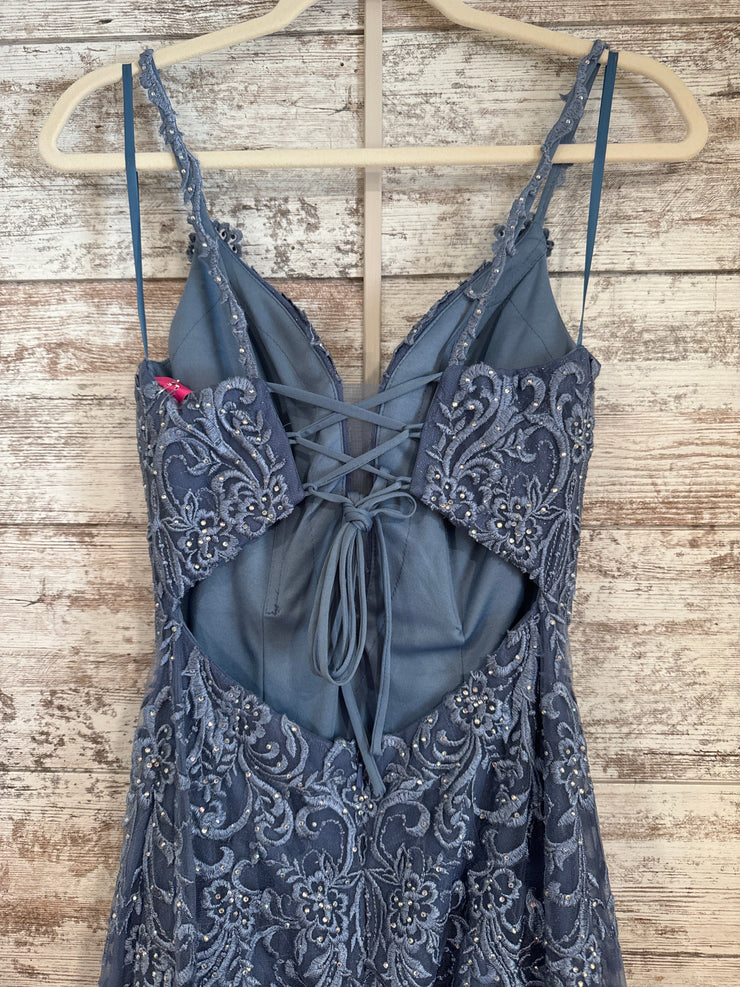 BLUE/FLORAL MERMAID GOWN (NEW)