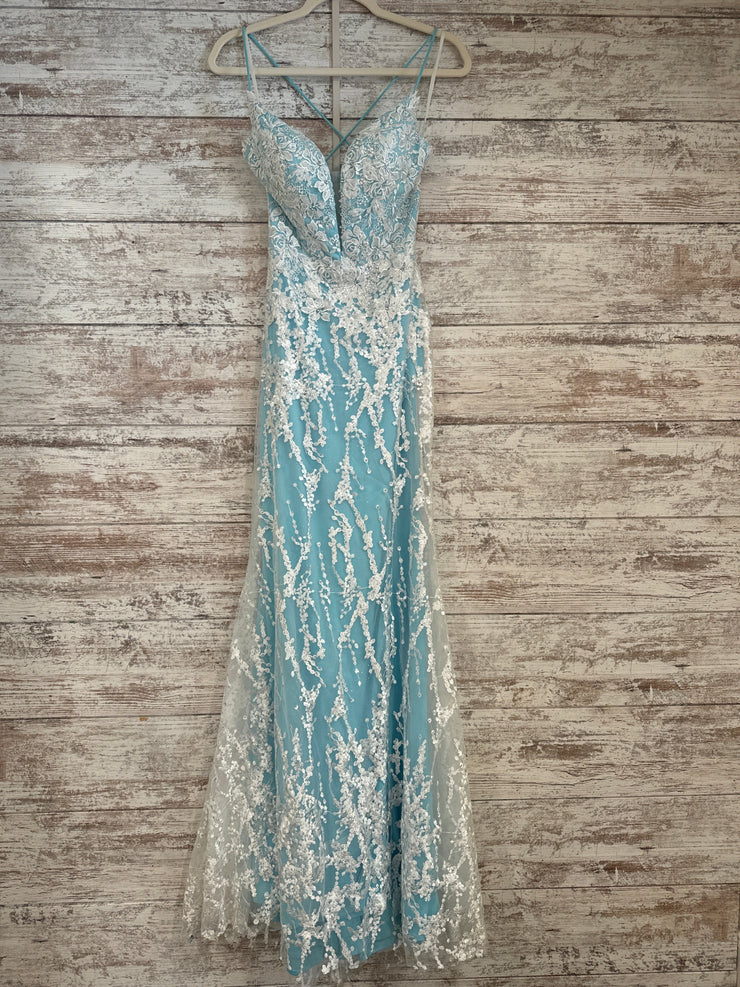 BLUE/WHITE LONG DRESS (NEW)