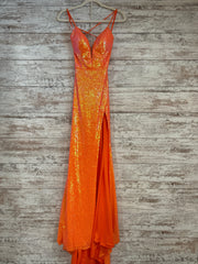 ORANGE SPARKLY LONG DRESS-NEW