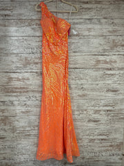 ORANGE SPARKLY LONG DRESS-NEW