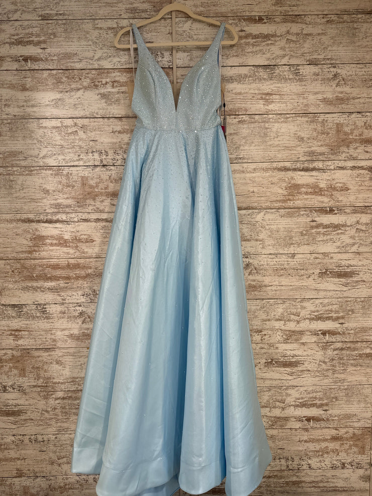 BLUE SPARKLY A LINE GOWN (NEW)