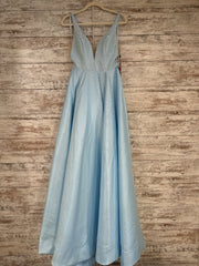 BLUE SPARKLY A LINE GOWN (NEW)