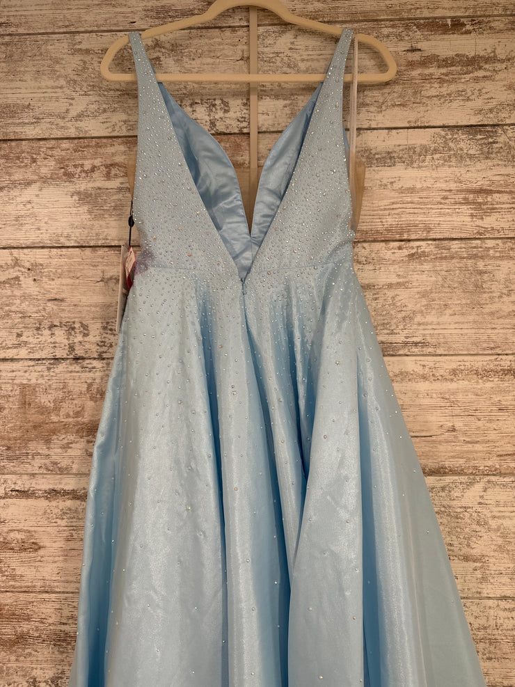 BLUE SPARKLY A LINE GOWN (NEW)