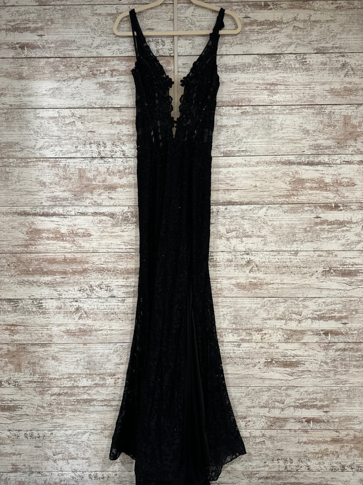 BLACK SPARKLY LONG DRESS - NEW