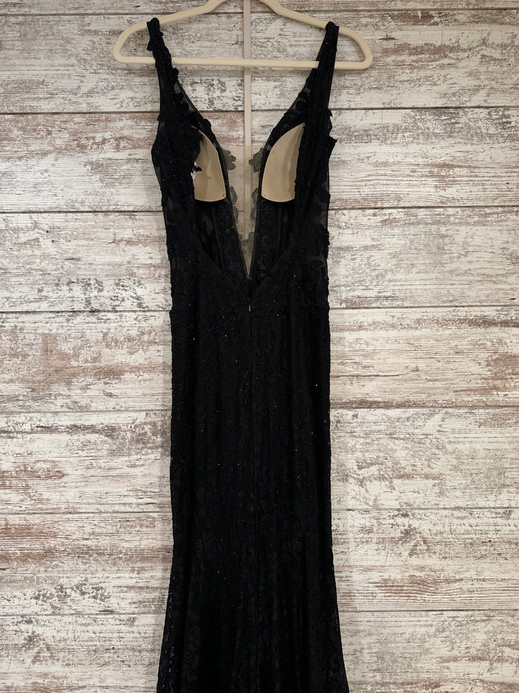 BLACK SPARKLY LONG DRESS - NEW