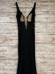 BLACK SPARKLY LONG DRESS - NEW